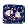 Aeka Boho Woman Women's Blue / Gold The River Luxe Pouch - Deep Blue - Embroidered Quilted Velvet Pouch