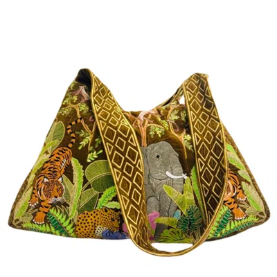 Aeka Boho Woman Women's Brown / Gold The Paloma Luxe Hobo Bag - Golden Brown In Multi
