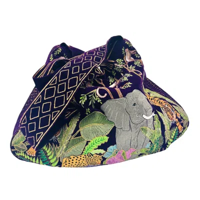 Aeka Boho Woman Women's The Paloma Luxe Hobo Bag - Deep Purple Embroidered Velvet Hobo Bag