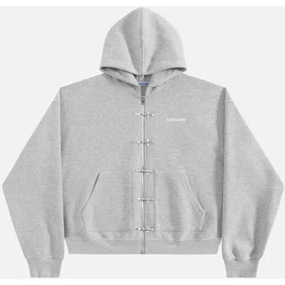 Aelfric Eden Boxy Metal Toggle-zip Up Hoodie In Gray