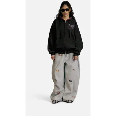Aelfric Eden Boxy Spider Cherry Hoodie In Black