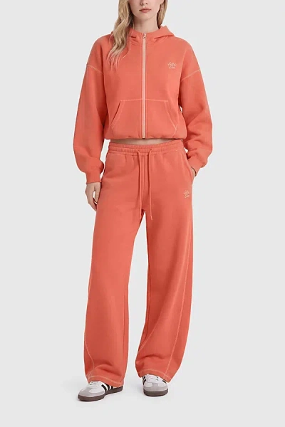 Aelfric Eden Cloud Boxy Hoodie Set Pant In Coral Orange, Women's At Urban Outfitters In Brown