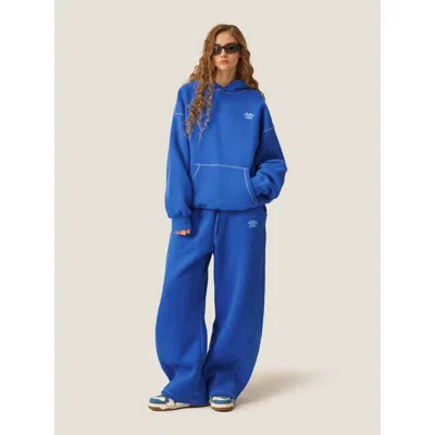 Aelfric Eden Cloud Essential Fleece Pullover Hoodie Super Baggy Set In Blue