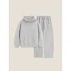 Aelfric Eden Cloud Essential Fleece Pullover Hoodie Super Baggy Set In Gray