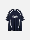 Aelfric Eden Contrast Color Stripe Soccer Jersey In Blue