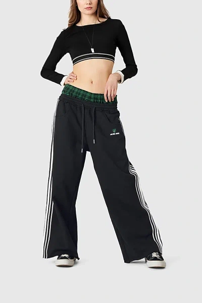 Aelfric Eden Double Waist Baggy Sweatpants In Black, Women's At Urban Outfitters