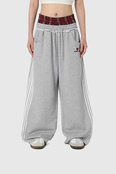 Aelfric Eden Double Waist Baggy Sweatpants In Grey, Women's At Urban Outfitters In Gray
