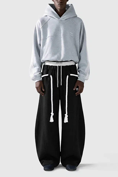 Aelfric Eden Double Waist Super Baggy Barrel Sweatpants In Black, Men's At Urban Outfitters