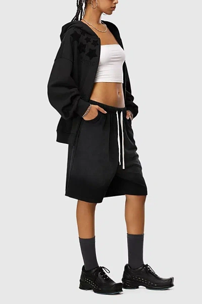 Aelfric Eden Eden Star Zip Up Hoodie In Dark Gery, Women's At Urban Outfitters In Black