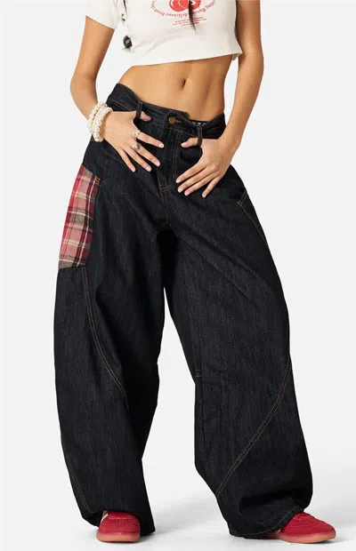 Aelfric Eden Men's Baggy Basic Barrel Jeans In Black In Blue