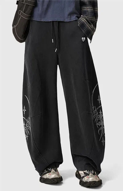 Aelfric Eden Men's Blade Baggy Barrel Sweatpants In Black In Blue