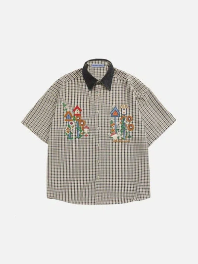 Aelfric Eden Plaid Embroidery Shirt In Black