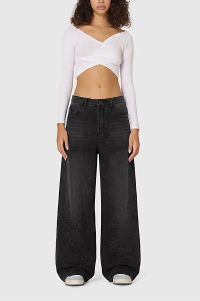Aelfric Eden Rhinestone Baggy Jeans In Black, Women's At Urban Outfitters