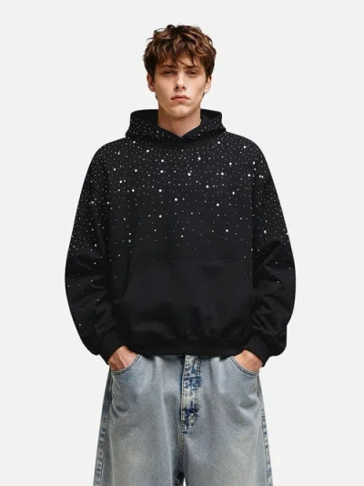 Aelfric Eden Rhinestone Pullover Hoodie In Black