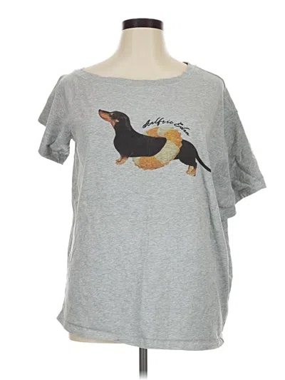 Pre-owned Aelfric Eden Short Sleeve Top Gray Crew Neck Tops