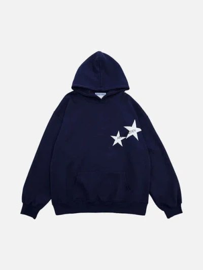Aelfric Eden Star Color Contrast Hoodie In Blue