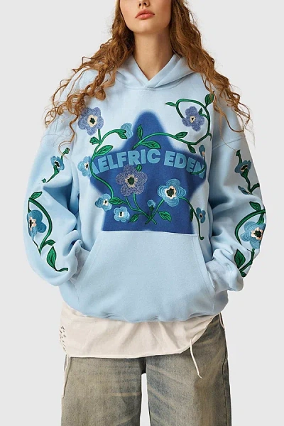 Aelfric Eden Star Rhinestone Floral Hoodie In Blue, Women's At Urban Outfitters