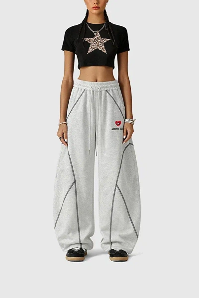 Aelfric Eden Stitch Baggy Barrel Sweatpants In Grey, Women's At Urban Outfitters In Gray