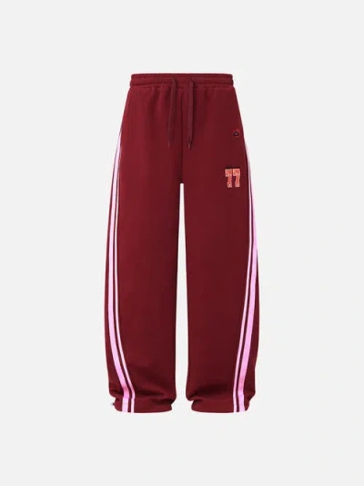 Aelfric Eden Stripe Baggy Barrel Sweatpants In Burgundy