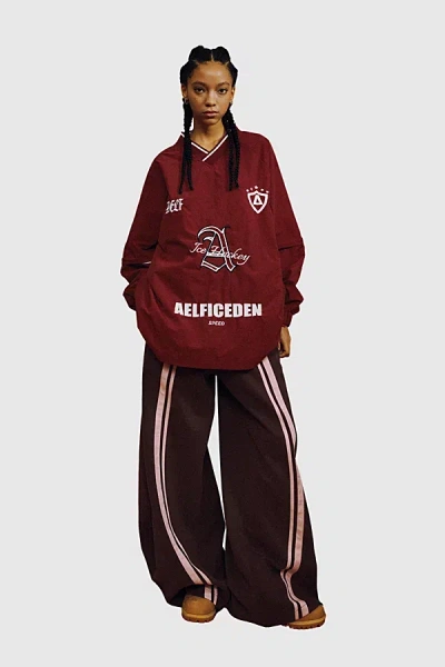Aelfric Eden Stripe Super Baggy Barrel Sweatpants In Brown, Women's At Urban Outfitters