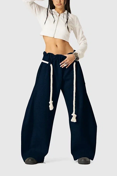 Aelfric Eden Super Baggy Barrel Sweatpants In Navy Blue, Women's At Urban Outfitters