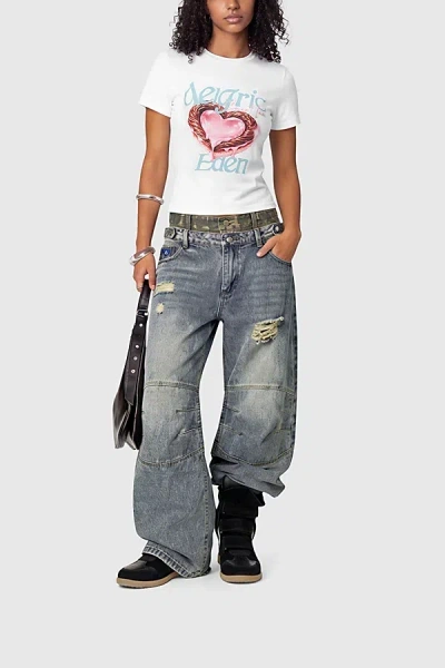 Aelfric Eden Sweet Heart Baby Tee In White, Women's At Urban Outfitters