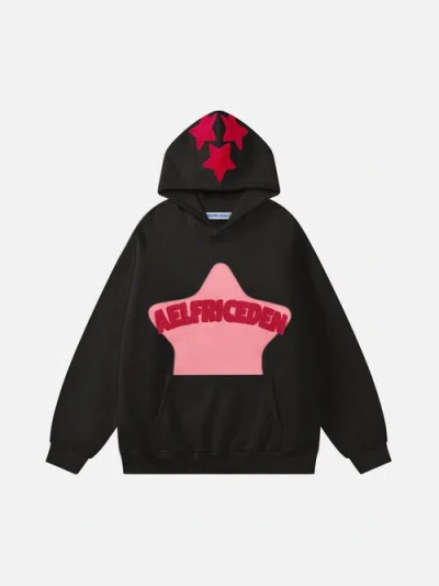 Aelfric Eden Vintage Embroidery Eden Star Hoodie In Black
