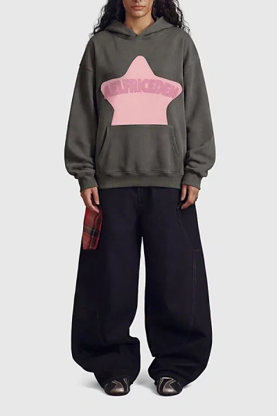 Aelfric Eden Vintage Embroidery Eden Star V303 Hoodie In Gunmental Grey, Women's At Urban Outfitters