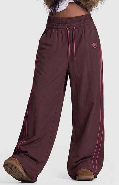 Aelfric Eden Women's Double Waist Baggy Barrel Sweatpants In Red