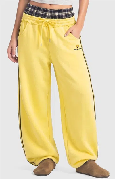 Aelfric Eden Women's Double Waist Baggy Barrel Sweatpants In Yellow