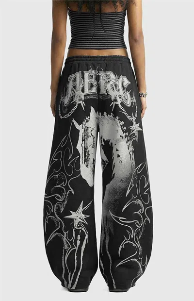 Aelfric Eden Women's Horse Graphic Baggy Barrel Sweatpants In Black
