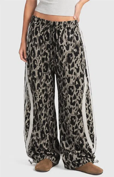 Aelfric Eden Women's Leopard Double Waist Baggy Barrel Sweatpants In Brown
