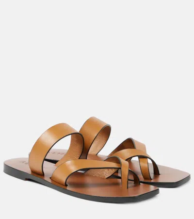 A.emery A. Emery Carter Leather Thong Sandals In Tan