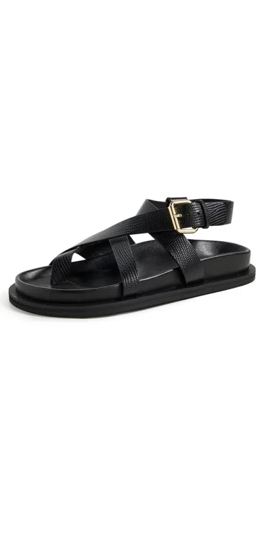 A.emery A. Emery Elbert Sandals Black Embossed Lizard