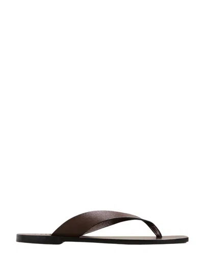 A.emery A. Emery Elegant Leather Flip-flop Sandals For Women In Brown