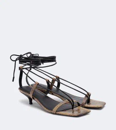 A.emery A. Emery Epps Snake-effect Leather Sandals In Brown