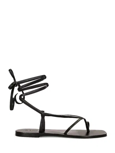 A.emery A. Emery Grecian Gladiator Sandal With Logo Sole In Black