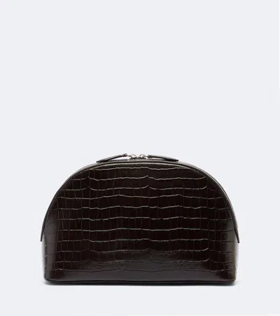 A.emery A. Emery Halloran Croc-effect Leather Clutch In Brown