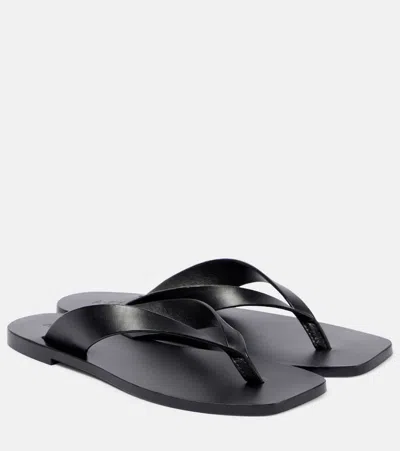 A.emery Kinto Leather Thong Sandals In Black