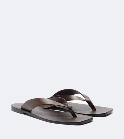 A.emery A. Emery Elegant Leather Flip-flop Sandals For Women In Brown