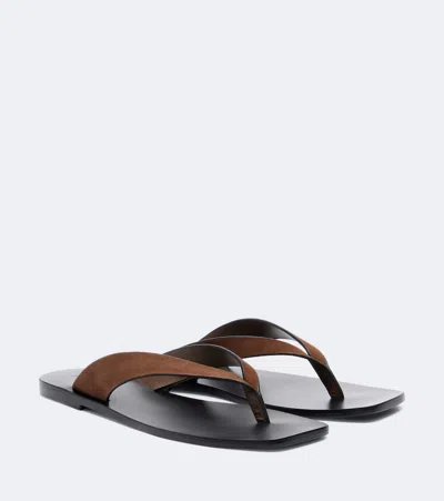 A.emery A. Emery Kinto Suede Thong Sandals In Brown