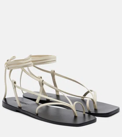 A.emery Nolan Leather Thong Sandals In White