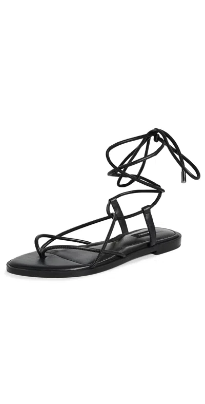A.emery Odine Leather Thong Sandals In Black
