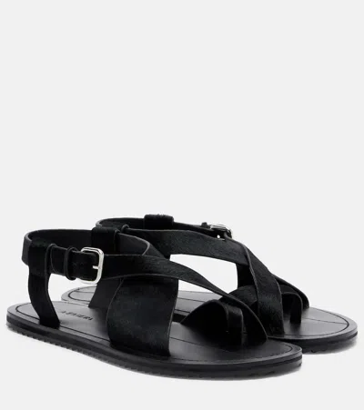 A.emery Ora Calf Hair Sandals In Black
