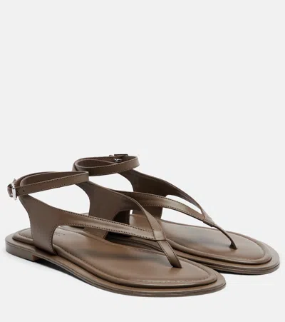 A.emery Sabine Leather Thong Sandals In Brown