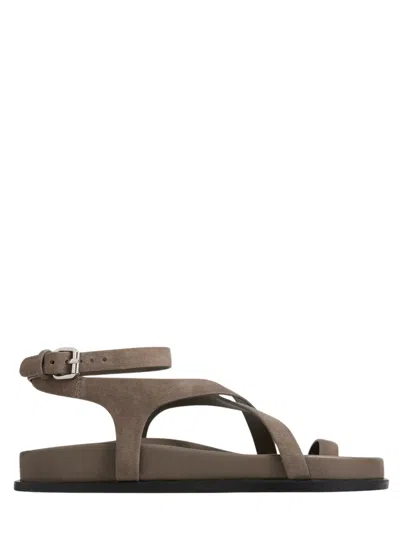 A.emery A. Emery Slim Jalen Sandal With Crossover Straps And Buckle Closure In Brown