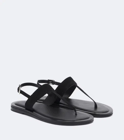 A.emery A. Emery Somerset Suede Thong Sandals In Black