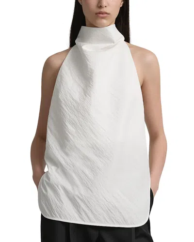 A.emery A. Emery The Allen Cotton Blend Halter Neck Top In White