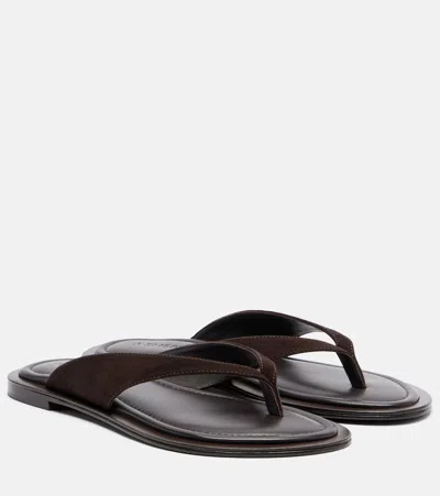 A.emery Viola Suede Thong Sandals In Brown