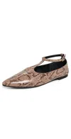 A.emery A. Emery Ward Snake-effect Leather Mary Jane Flats In Brown